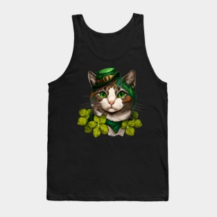 Happy Cute Cat St. Patrick's Day Tank Top